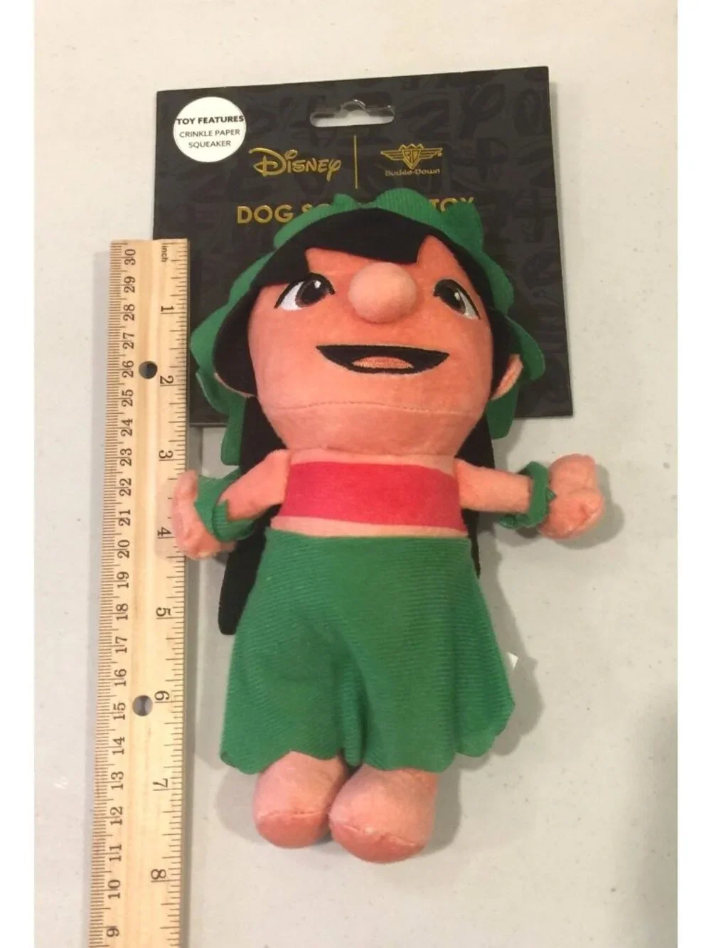 Disney LILO Plush Squeak Crinkle Dog Toy Buckledown